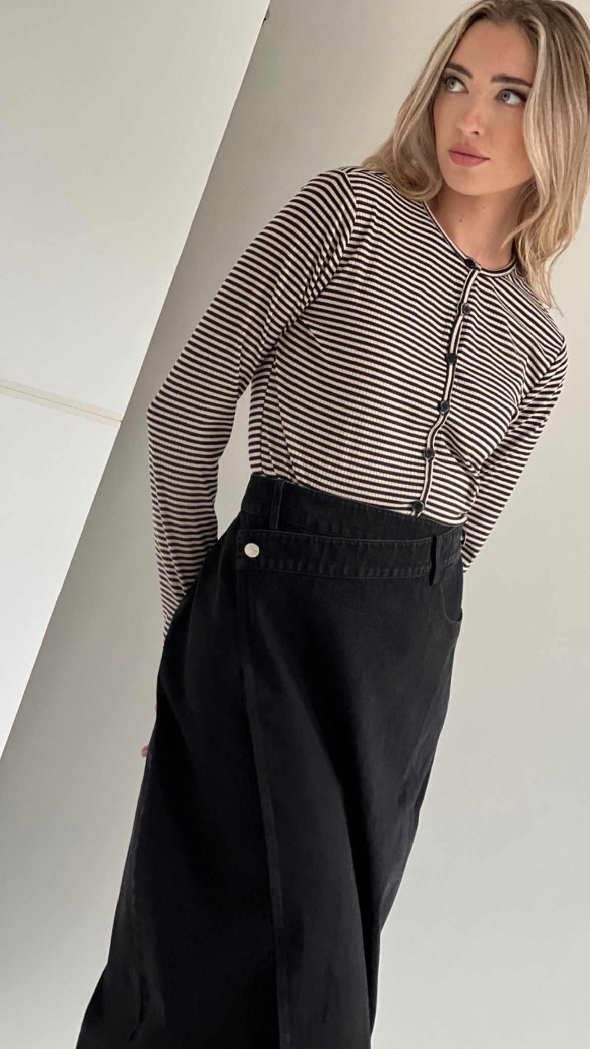 Shayne Maxi Black Denim Skirt