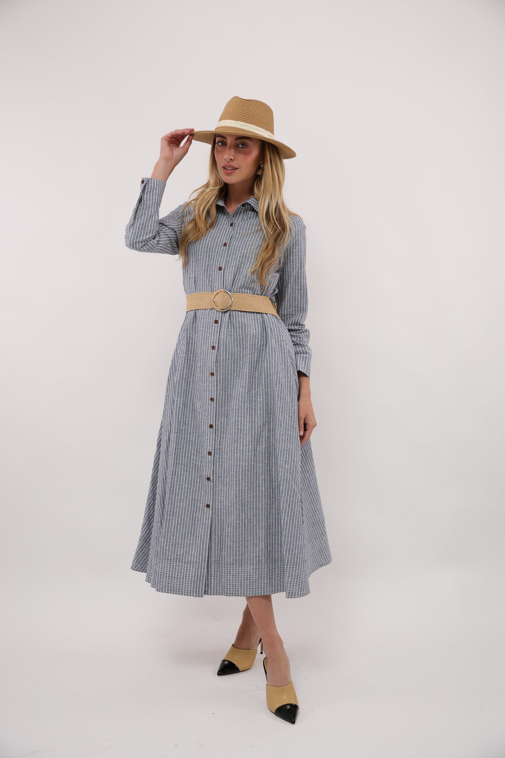 KLJ Pinstripe Dress Byrd By Tzippy KLJ Pinstripe Dress Byrd By Tzippy