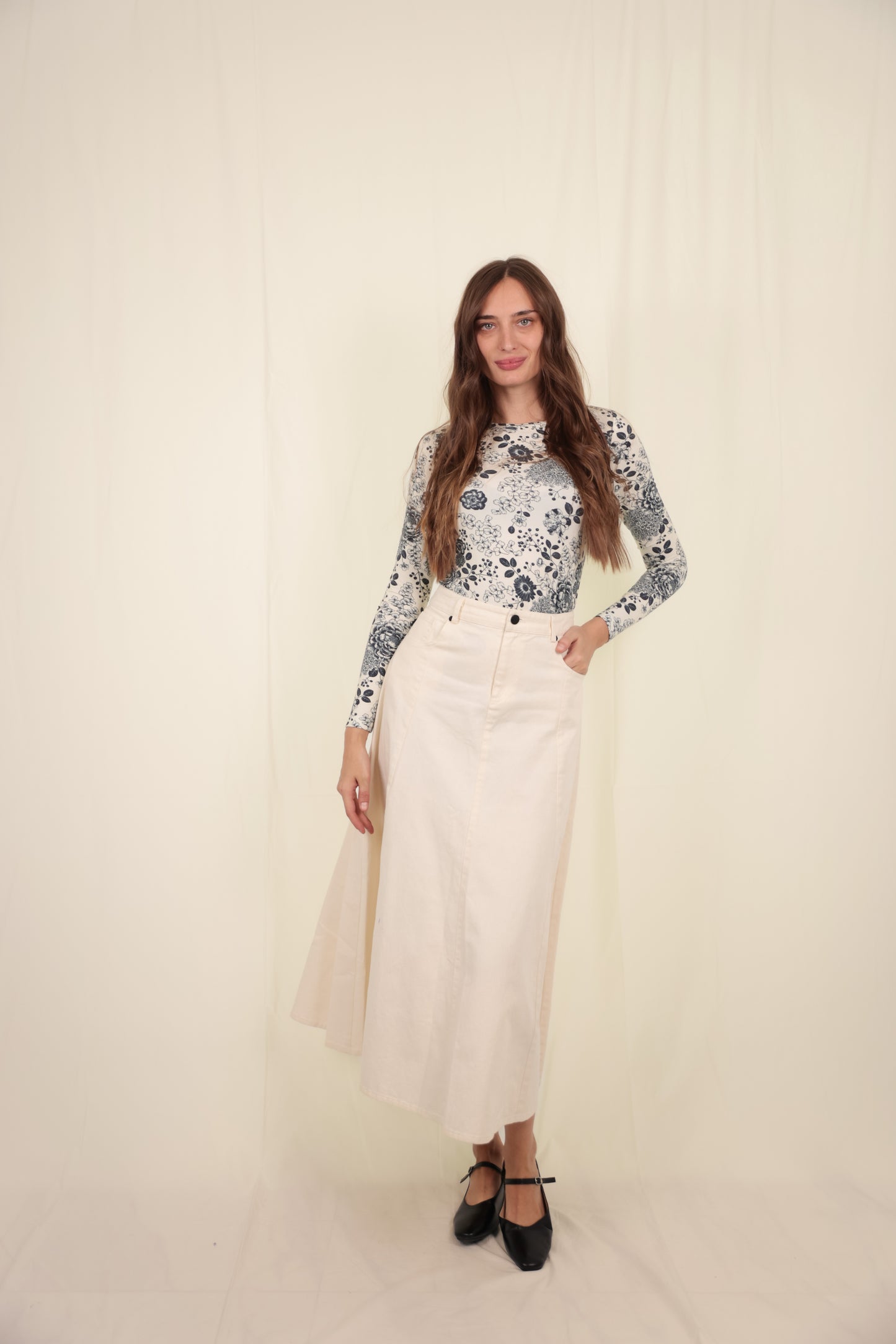 Tucker Denim Skirt