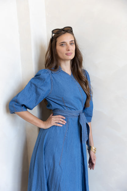 Wrap Denim Dress