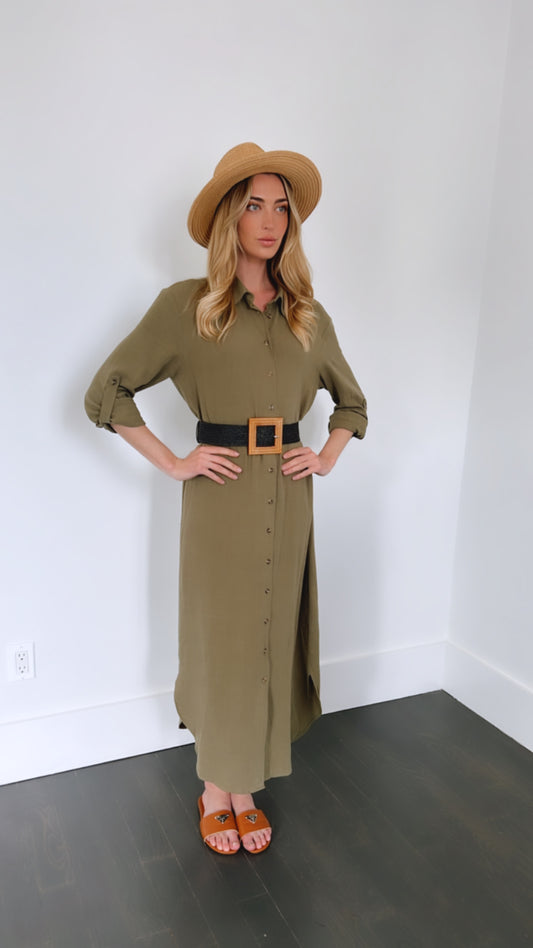 Milly shirt dress - Olive