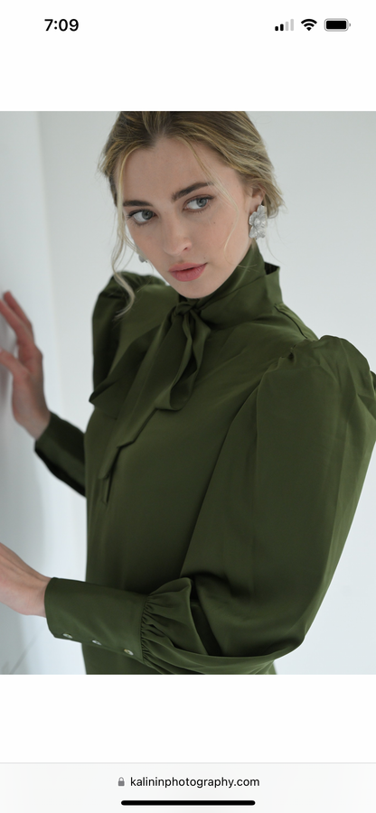 Anita Bow Maxi Dress - Green